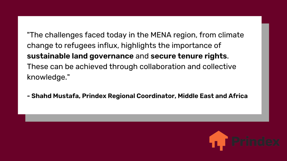 Prindex at the Global Land Forum - - Shahd Mustafa, Prindex Regional Coordinator, Middle East and Africa